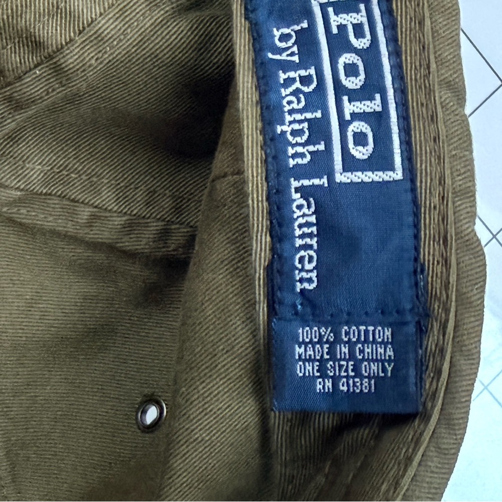Ralph Lauren Polo Field & Stream Olive and Tan Outdoor Vintage Cap - Picture 5 of 5